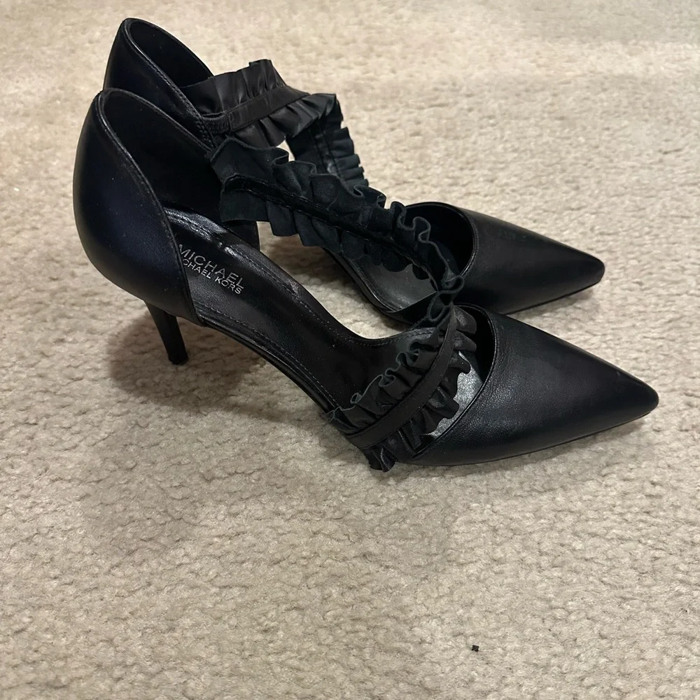 MICHAEL Michael Kors Black Ruffle Heels